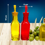 Aceitera y Vinagrera 200 ml de Vidrio con Tapa de Plástico - Almacenamiento y Dispensador de Aceite y Vinagre