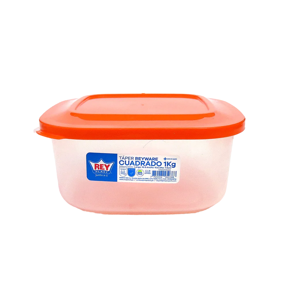4166-9.webp Taper plástico 1 Kg Reyware cuadrado 16 x 7 cm alto - Imagen 1