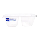 Taper plástico 0,61 lt Biofood c/ 2 divisiones  22 x 14 x 8 cm