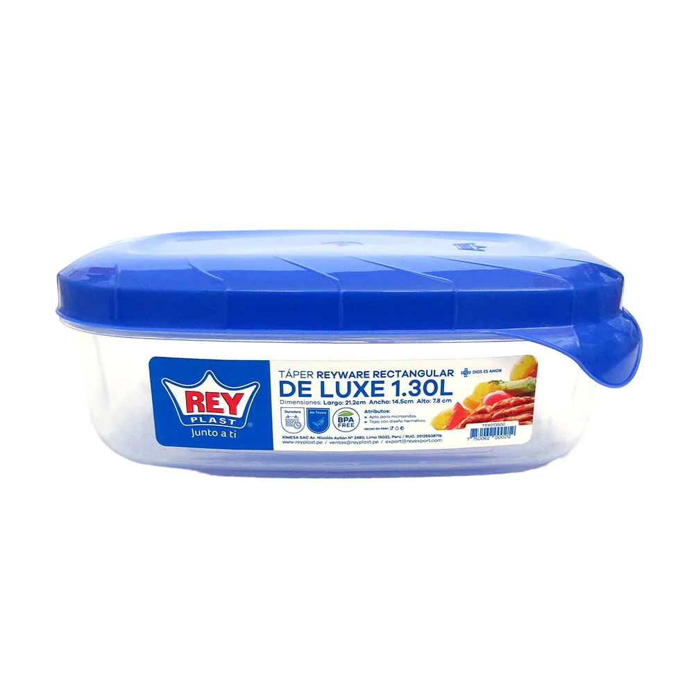4174-3.webp Taper plástico 1,3 Lt Reyware rectangular De Luxe 21 x 15 cm - Imagen 1
