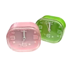 Reloj despertador cuarzo plástico cuadrado 1 pila AA 10x10cm - Imagen 4