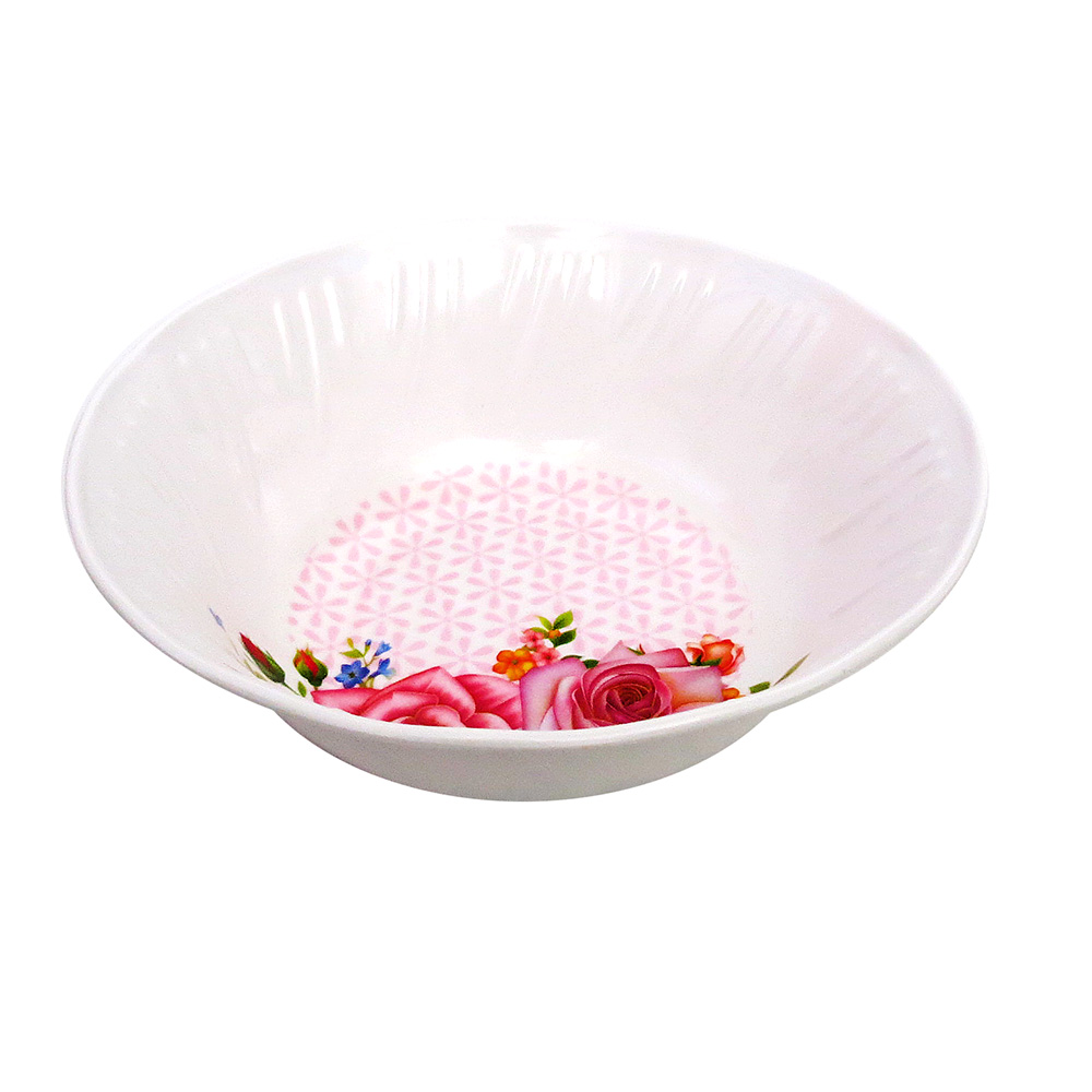 GR1049-5.jpg Bowl melamina redondo flores estampadas, 20 cm diám x 7,5 cm alto - Imagen 1