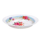 Fuente melamina floreada, 17,5 cm ancho x 25,5 cm largo x 5 cm alto