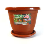 Maceta marrón JyG lisa c/plato, 19 x 15 cm - Imagen 6