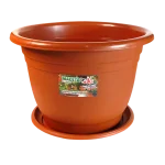 Maceta económica JyG plástico c/plato, 38 x 28 cm