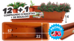 Maceta marrón JyG jardinera grande, 57 x 21 x 14 cm. - Imagen 2