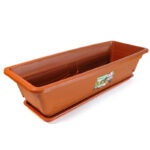 Maceta marrón JyG jardinera grande, 57 x 21 x 14 cm. - Imagen 4