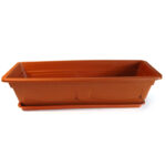 Maceta marrón JyG jardinera grande, 57 x 21 x 14 cm. - Imagen 5