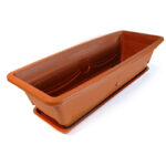 Maceta marrón JyG jardinera grande, 57 x 21 x 14 cm. - Imagen 6