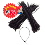 Zunchos J&G negros plástico, 2,5 mm x 200 mm
