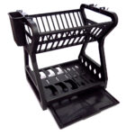 Escurridor platos 2 pisos plástico 34 cm alto x 32 cm largo x 25 cm ancho. Inc. Ganchos p/tazas, y bandeja