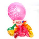 12 Globos Feliz Cumpleaños surtidos en bolsa)