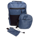 Mochila 41 x 35 cm 2 cierres, bolsillo lateral + morral 2 cierres y cartuchera, puerto USB - Imagen 3