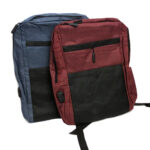 Mochila 41 x 35 cm 2 cierres, bolsillo lateral + morral 2 cierres y cartuchera, puerto USB - Imagen 8