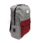 Mochila "Fashion Bag"  43 x 36 cm 2 cierres 2 bolsillo  laterales, + Morral, puerto USB - Imagen 3
