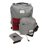 Mochila "Fashion Bag"  43 x 36 cm 2 cierres 2 bolsillo  laterales, + Morral, puerto USB - Imagen 5