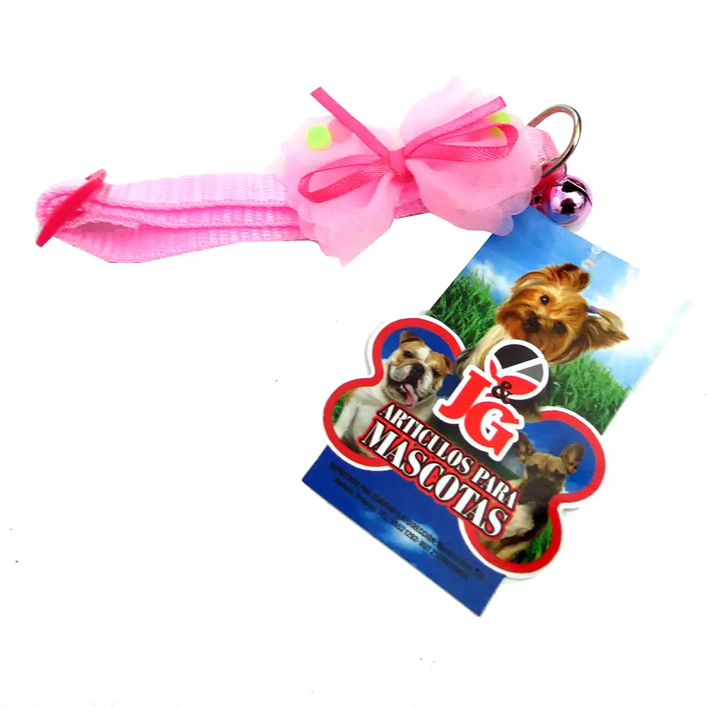 GR19237-5.webp Collar mascota J&G c/moña de tul 12 x 1 cm - Imagen 1