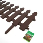Cerco plástico valla marrón para jardín encastrable 50x21(29)cm - Imagen 3