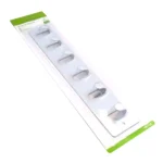 Perchero chapa 6 ganchos c/tornillos 30x5 cm