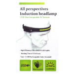 Vincha linterna frontal LED con sensor de movimiento, recargable - Imagen 2