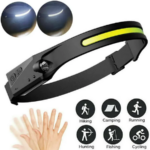 Vincha linterna frontal LED con sensor de movimiento, recargable - Imagen 3