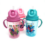 Vasorbito 350 ml plástico c/ sorbito silicona asa y tapa 17 x 8 cm