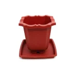 Maceta piso cuadrada c/plato 13,5cm alto x 13cm - Imagen 2