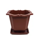 Maceta piso cuadrada c/plato 16,5cm alto x 18,5cm - Imagen 4