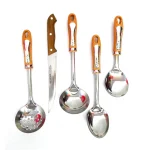 Set utensilios de cocina acero inox mango plástico espumadera, cucharones,  cuchilla 5pcs - Imagen 4