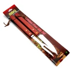 Blister parrillero tenedor y cuchillo mango madera 37,5cm largo