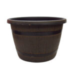 Maceta plástico barril  30 cm diám x 21 cm s/plato