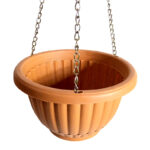 Maceta colgar c/cadena, 20 x 13 cm.