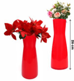 Florero vidrio rojo, 26 cm alto x 7,7 cm diám