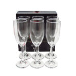 Juego Copas vidrio x 6 unid. 200 ml c/caja regalo, 19 x 5 cm