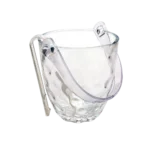 Hielera vidrio 800 ml c/pinza acrílico  en caja regalo 12 cm diám x 14 cm