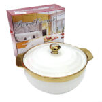 Olla loza borde dorado 2000 ml c/caja regalo 22cm diám x 10,5 cm alto - Imagen 2