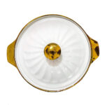 Olla loza borde dorado 1500 ml c/caja regalo 19cm diám x 9 cm alto - Imagen 3