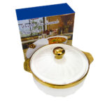 Olla loza borde dorado 1500 ml c/caja regalo 19cm diám x 9 cm alto - Imagen 2