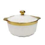 Olla loza borde dorado 1800 ml c/caja regalo 21cm diám x 10,5 cm alto - Imagen 3