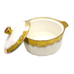 Olla loza borde dorado 2000 ml c/caja regalo 22cm diám x 10,5 cm alto - Imagen 3