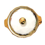 Olla loza borde dorado 2000 ml c/caja regalo 22cm diám x 10,5 cm alto - Imagen 4