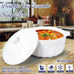 Olla loza con tapa c/asa 1000 ml c/caja regalo 19 cm diám x 9 cm alto