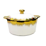 Olla loza borde dorado 1800 ml c/caja regalo 21cm diám x 10 cm alto - Imagen 3