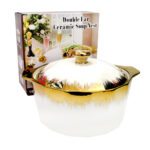 Olla loza borde dorado 1800 ml c/caja regalo 21cm diám x 10 cm alto - Imagen 4