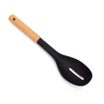 Cucharón ranurado J&G teflón mango madera 31.5x7cm - Imagen 4