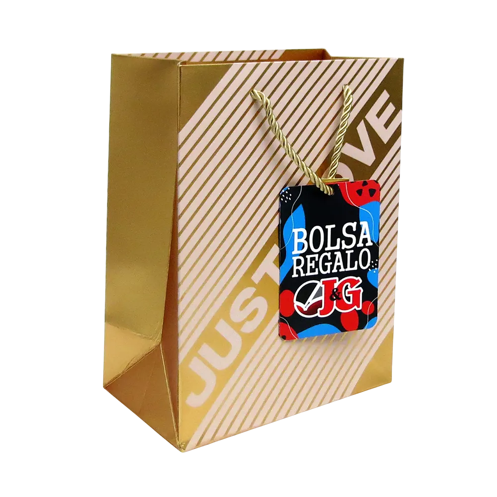 GR24373 (3) Bolsa de regalo J&G dorado y color 23x18x10 cm - Imagen 1