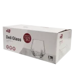 Juego vaso vidrio 330ml base hexagonal x 6 unid en caja regalo 9,5x7cm - Imagen 2