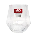 Juego vaso vidrio 330ml base hexagonal x 6 unid en caja regalo 9,5x7cm