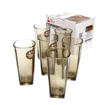 Juego vaso vidrio 300ml base cuadrada x 6 unid en caja regalo 13,5x6,5cm - Imagen 5