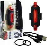 Luz trasera para bicicleta recargable USB 7x2,5cm